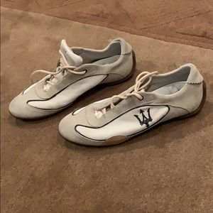 White/Cream Maserati Lace Up Sneakers